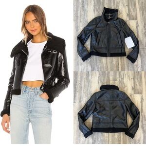 Carbon38 Vegan Leather Faux Shearling Buckle
Jacket Black moto NWT small sample